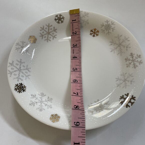 DANSK Snowflake Set of 3 Bread Butter Plates Gold Accents Discontinued - Picture 7 of 7